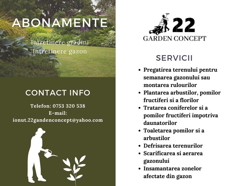22 Garden Concept - Intretinere gradini, gazon